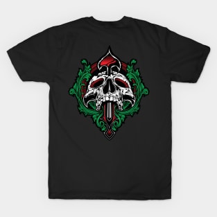 flower and skull head T-Shirt